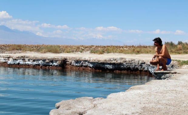 Laguna Cejar salt lagoon in the Atacama Desert
