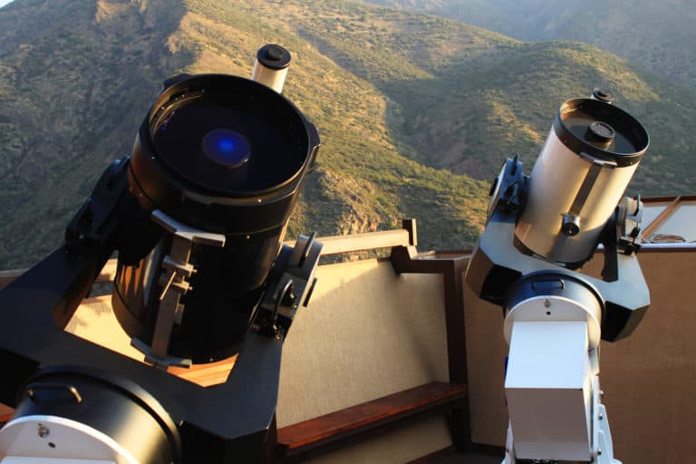 Observatory telescopes for astronomical research in Chile